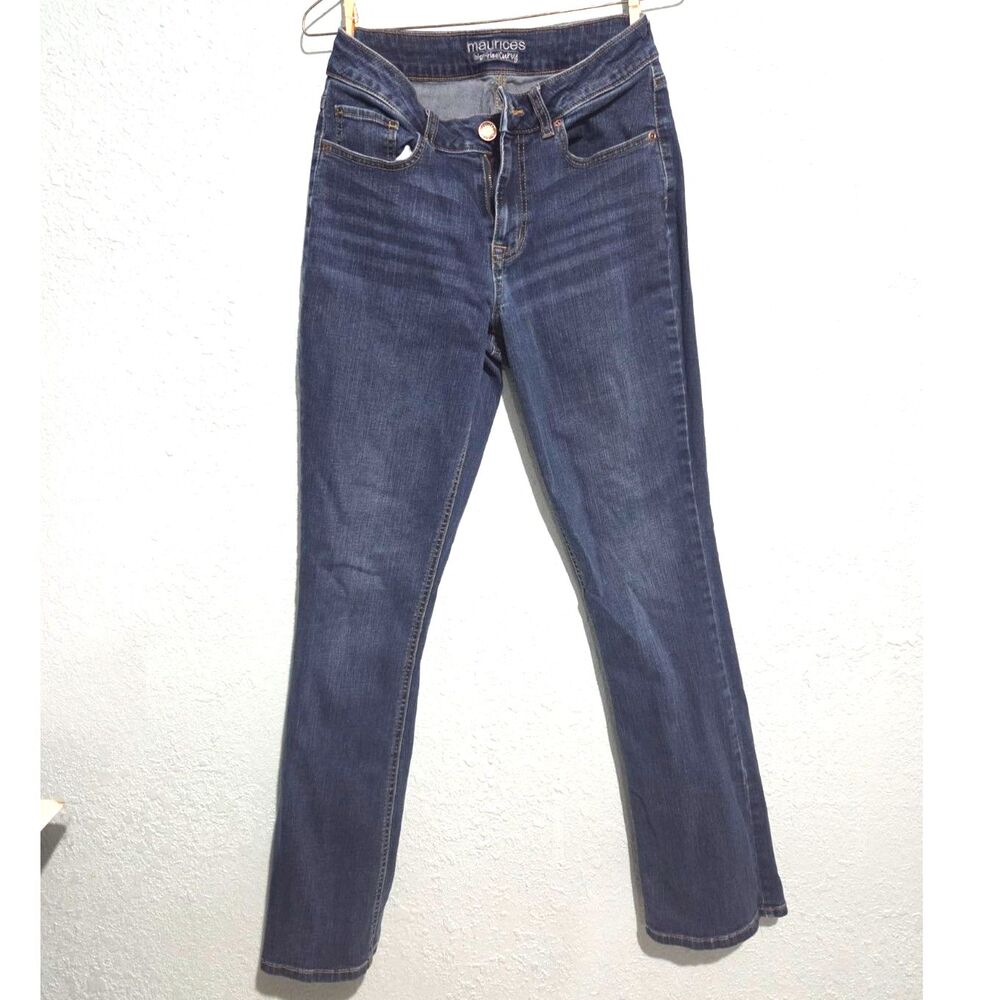 Maurices High Rise Curvy Sz 10 Like New Dark Wash Jeans Full Length